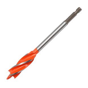 伊莱科四槽四刃支罗钻门锁抽屉木板加长木工钻头开孔器扩孔六角柄