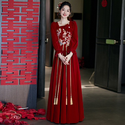 大码敬酒服新娘2025新款秋冬结婚