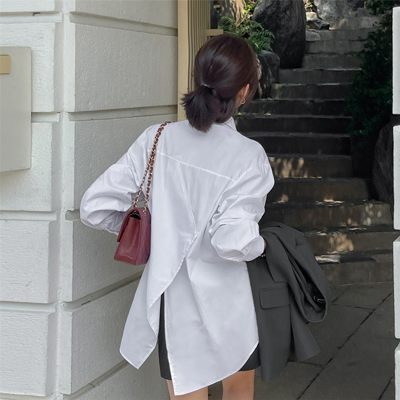 韩版白色衬衫女2024夏季新款胖mm宽松慵懒休闲BF风衬衣上衣外套薄
