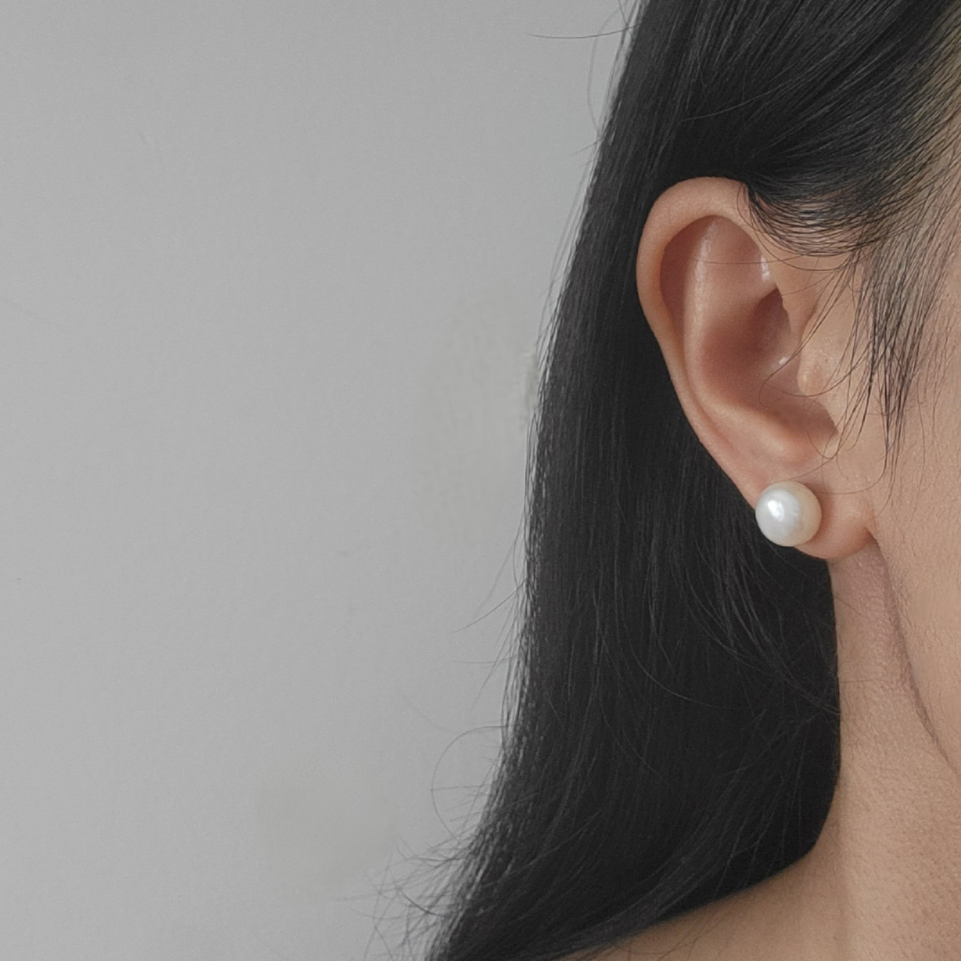 大颗粒淡水珍珠耳钉高级感