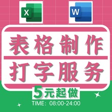 excel表格制作word代制作处理数据整理帮做排版美化修改打字录入