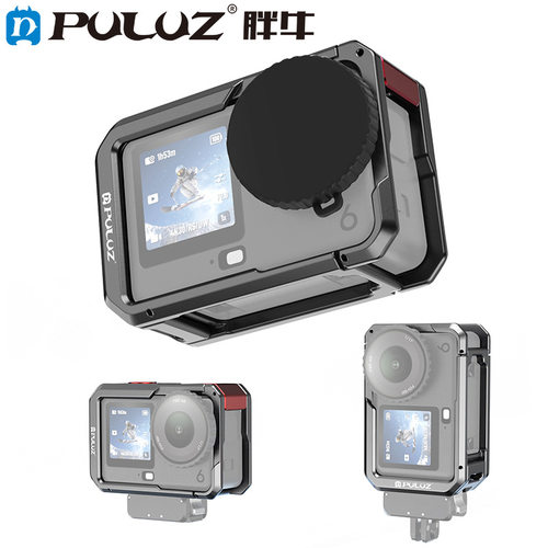 PULUZ胖牛适用DJI Osmo Action 6相机保护框铝合金双开口拓展配件