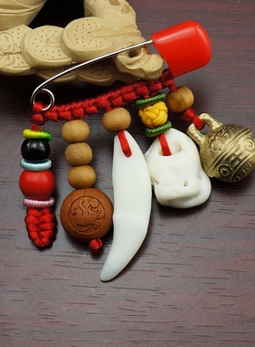 新生儿虎宝宝桃核十二生肖挂件