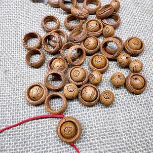 野生桃核雕刻跑环手串手持长串脖挂戒指转运珠菩提文玩配饰配件