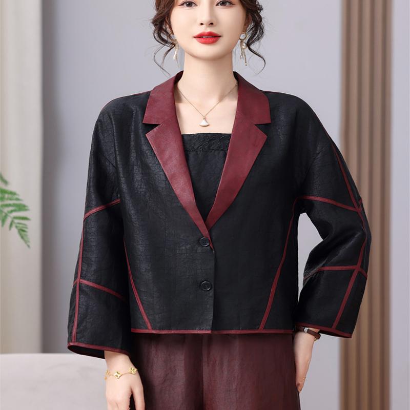 高端龟纹香云纱上衣女