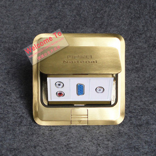 地面插座/四通松日音频+VGA+视频地插（送底盒）