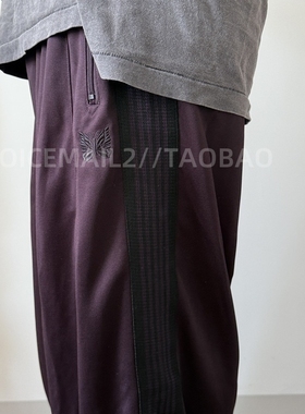 NEEDLES TRACKSUIT暗紫色蝴蝶长裤男女款阔腿裤日系复古HD气球裤