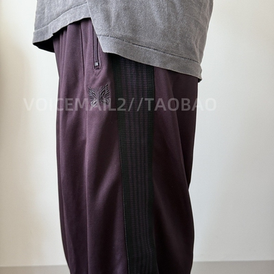 NEEDLES TRACKSUIT暗紫色蝴蝶长裤男女款阔腿裤日系复古HD气球裤