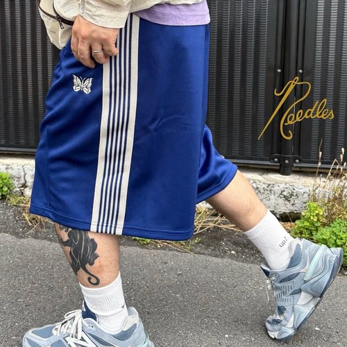 NEEDLES H.D TRACK PANTS SHORTS别注款蝴蝶阔腿短裤休闲7分中裤