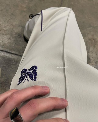Needlestrack黑紫刺绣蝴蝶裤子小众日系复古男女款休闲微喇叭长裤
