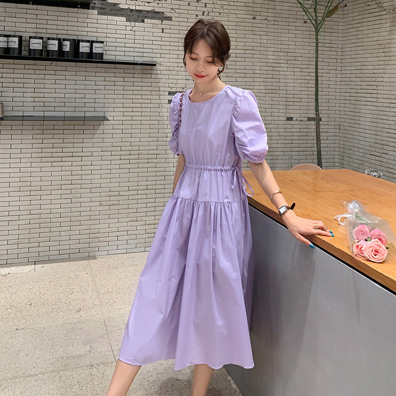 现货暴款宽松纯色女士甜美a字连衣裙P80K135，女装连衣裙，铱本正襟