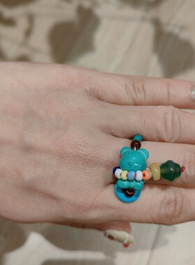 节节高升丨绿松石戒指文玩串珠温柔风原创设计转运指环高级感小众