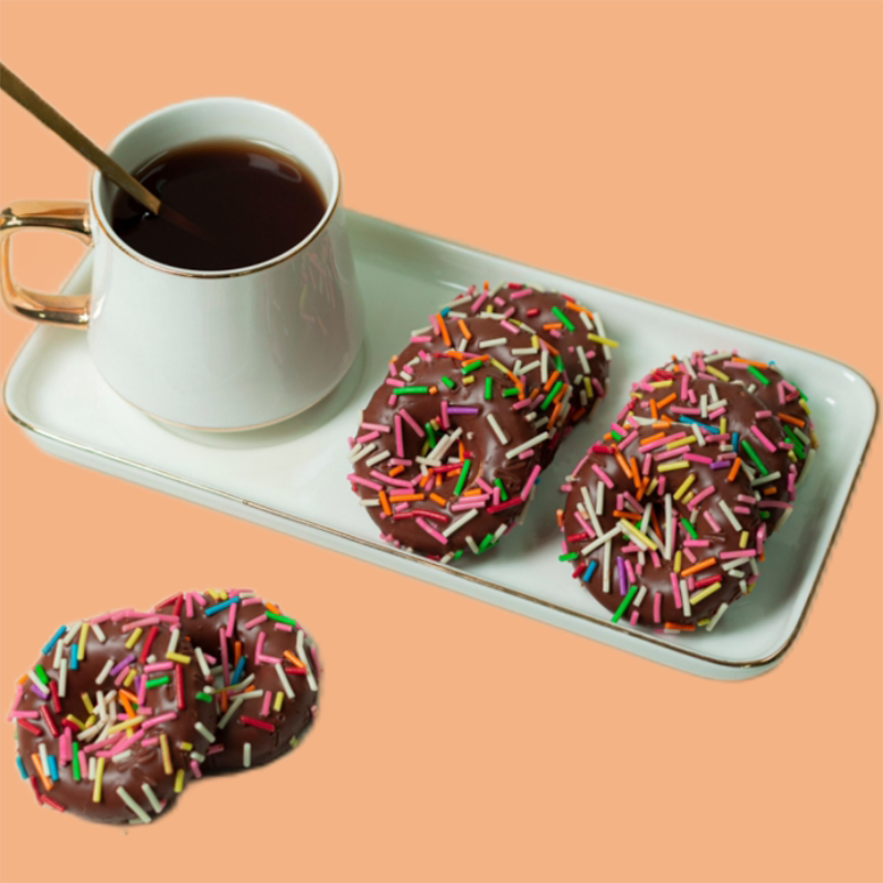 杂粮彩针巧克力草莓牛奶甜甜圈网红曲奇装饰饼干休闲零食糕点甜品