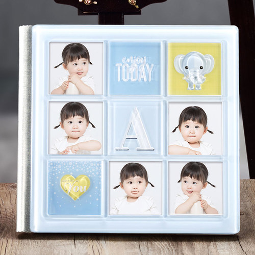婴儿纪念百天定制相册宝宝儿童照片水晶影楼高清画质防水高端制作