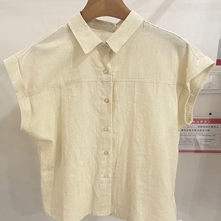 polo领糖果色卷边短袖 女2025夏季 韩版 衬衫 短上衣 新款 宽松显瘦小衫