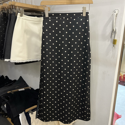 春夏新款显瘦气质开叉中长款裙女