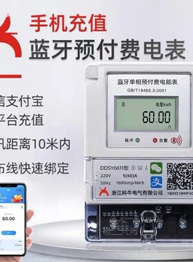 手机蓝牙扫码充值预付费电表单相4G远程智能出租房APP电子式220v