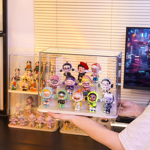 SP温度系列盲盒收纳展示架子亚克力透明防尘手办盒泡泡玛特展示盒