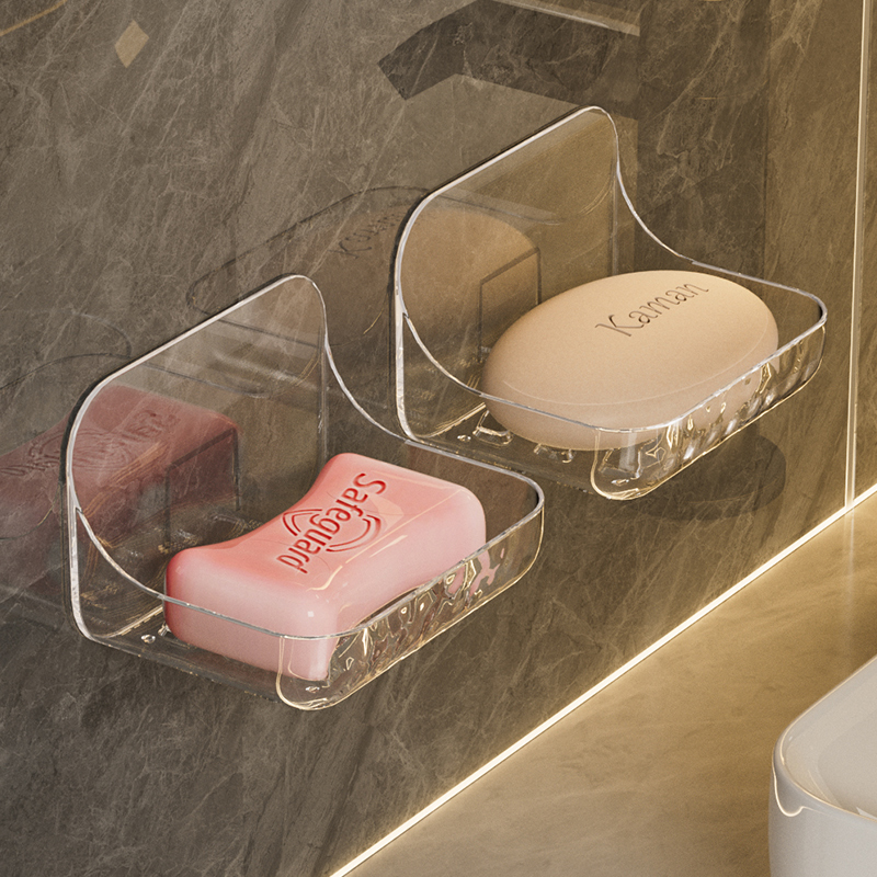 肥皂盒壁挂式卫生间墙上免打孔肥皂沥水盒家用浴室收纳香皂置物架