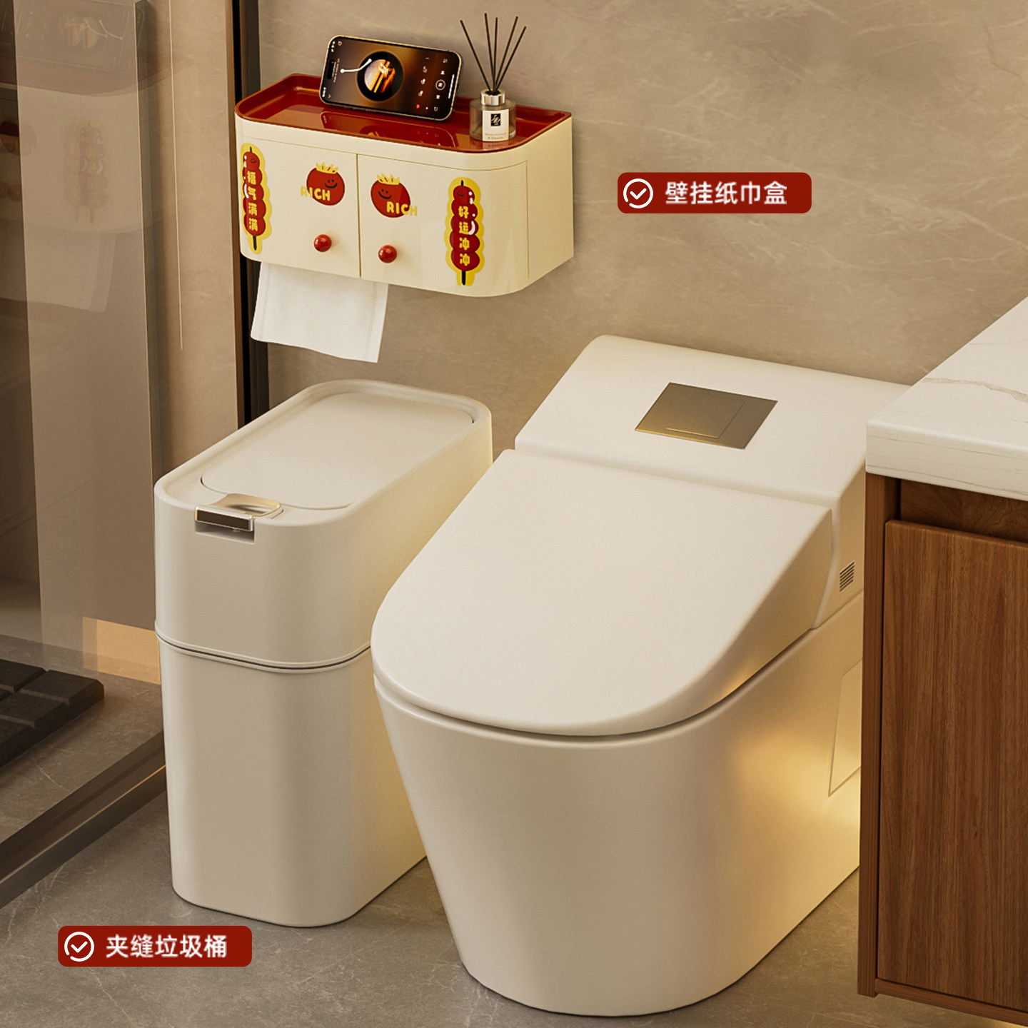 卫生间纸巾盒壁挂式厕纸卷纸筒卫生纸置物架双开门厕所浴室抽纸盒,家庭/个人清洁工具,卷纸器/纸巾架,淘宝优惠券,粉丝福利购,淘宝优惠卷