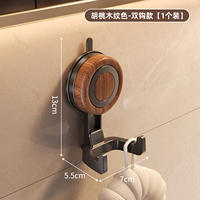 Wood grain suction cup hook, no need for drilling, bathroom, strong load-bearing, seamless adhesive hook, kitchen entrance door, rear coat hook thumbnail 4