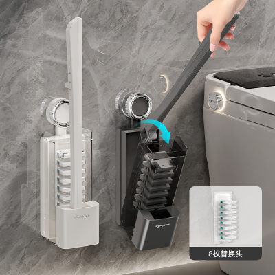 吸盘式一次性马桶刷家用免清洗长柄刷子卫生间厕所壁挂式清洁刷