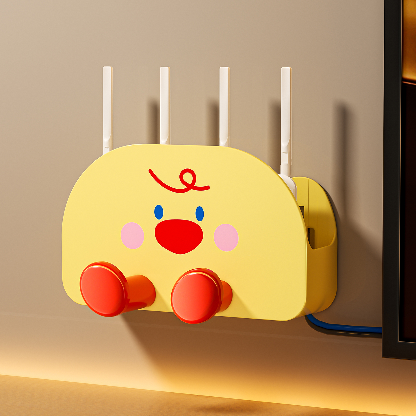 路由器收纳盒电视柜墙上wifi机顶盒置物架插排固定器插座遮挡神器