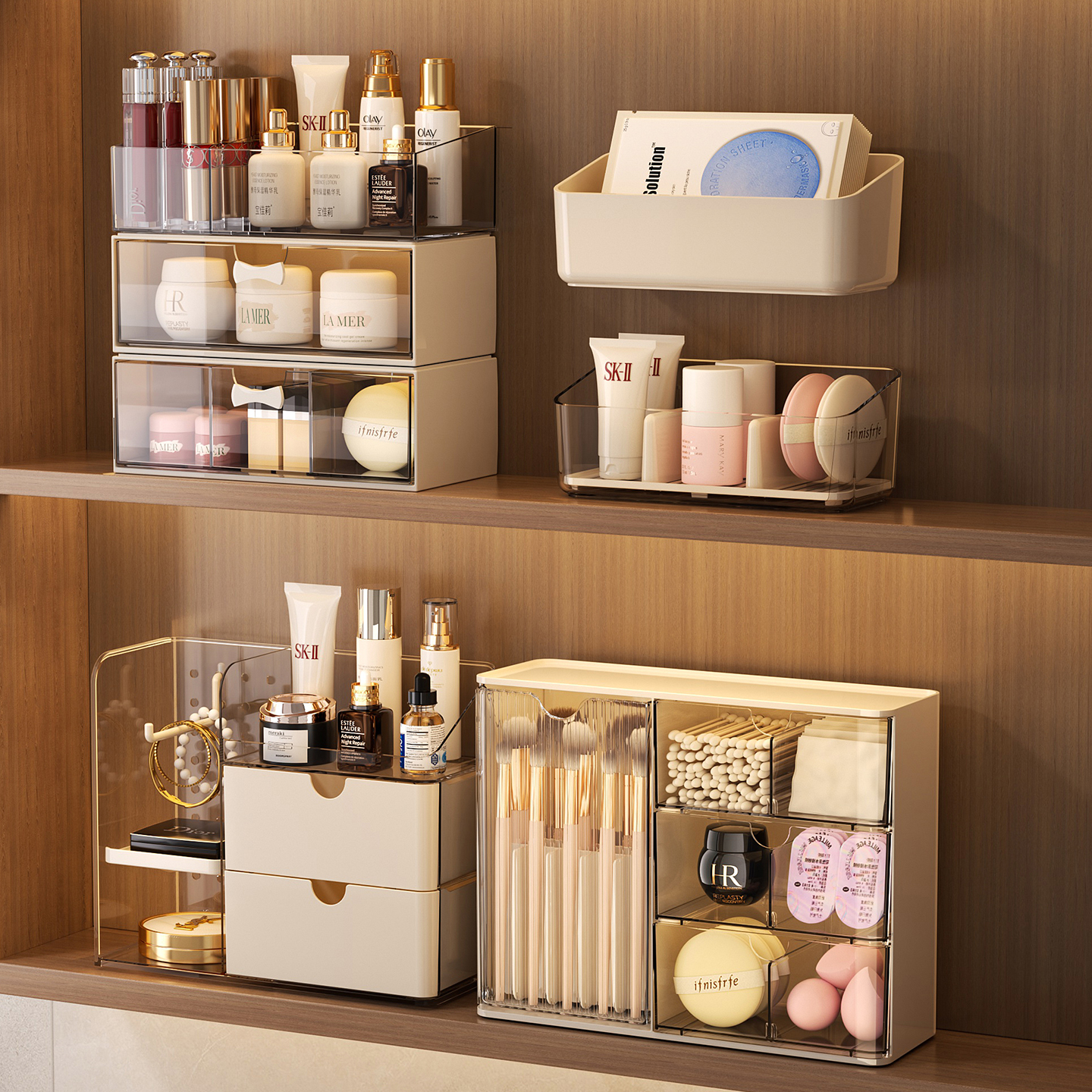 镜柜内收纳盒卫生间洗漱台置物架