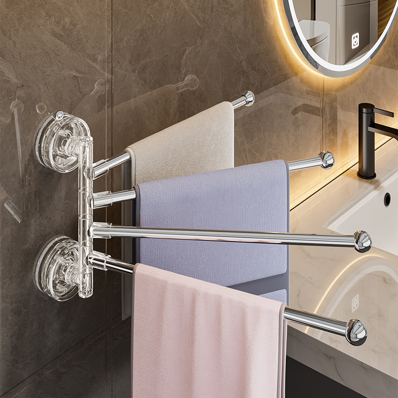 吸盘毛巾架卫生间免打孔壁挂