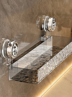 吸盘卫生间置物架壁挂式浴室架子免打孔厕所洗手台墙上三角收纳架