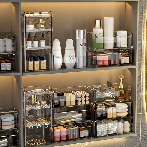 镜柜化妆品收纳盒抽屉式可叠加