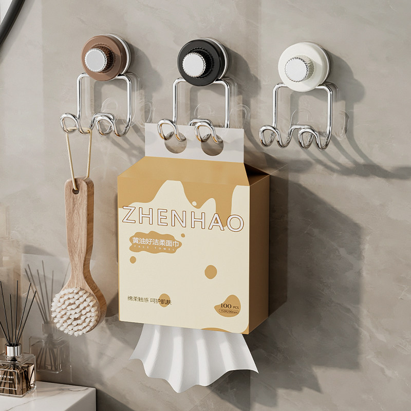 双头吸盘挂钩羽毛球拍收纳挂钩免打孔洗脸巾抽纸厨房强力承重粘钩,收纳整理,挂钩/粘钩,淘宝优惠券,粉丝福利购,淘宝优惠卷