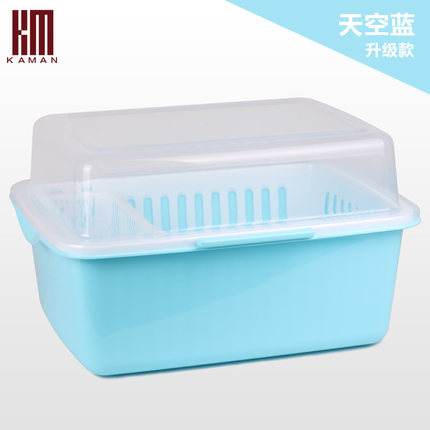 kaman大号塑料带盖厨房置物架角架碗架整理碗柜碗碟沥水架收纳架