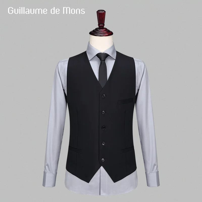 Woolen suit, black vest, set, 3 piece set