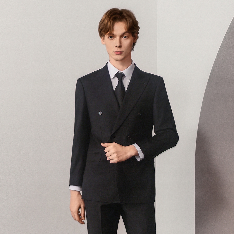 澳嘉双排西服套装结婚纯羊毛西装