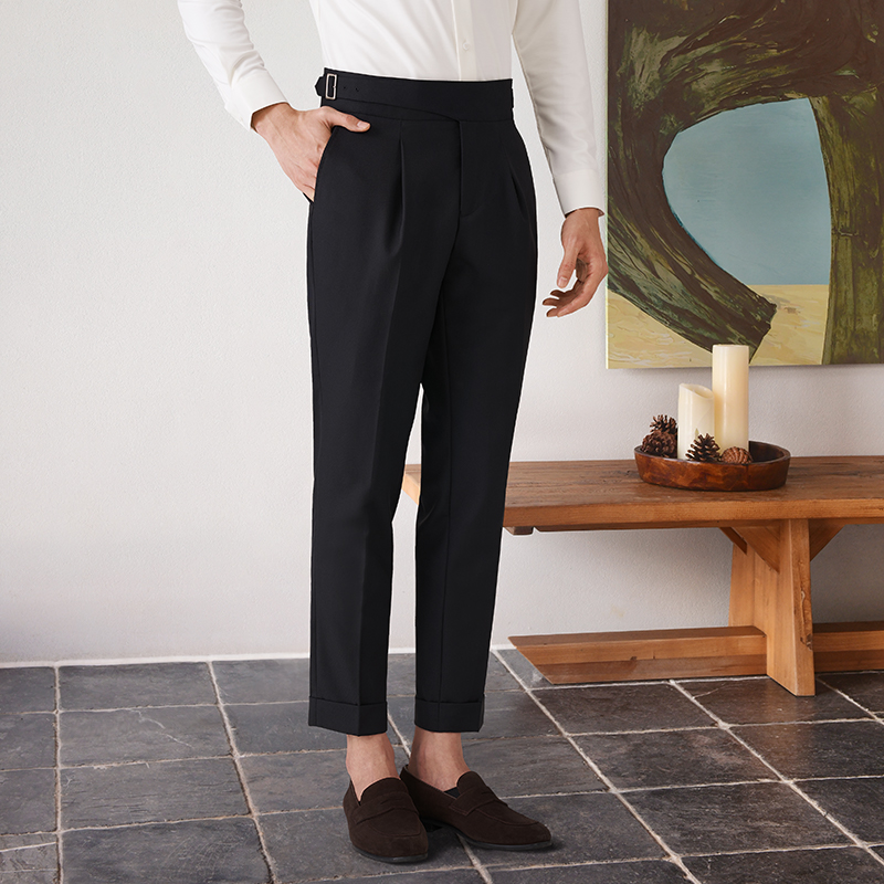 可调节松紧那不勒斯休闲西裤