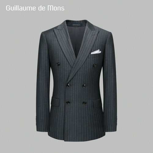 [Aoya] Мужская двойная светящаяся шерстяная шерстяная одежда Деловая одежда Страница Shanxi Slim Supt Jacket Grey Top Men