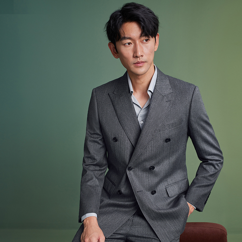 澳嘉初剪羊毛商务正装西服套装男
