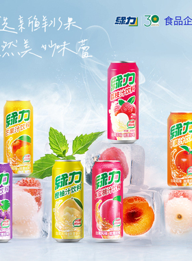 绿力荔枝汁水蜜桃汁芒果汁苹果汁提子汁橙柚汁6种口味495ml*12罐