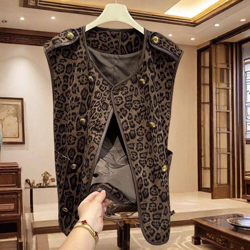 秋冬外穿坎肩上衣时髦双排扣