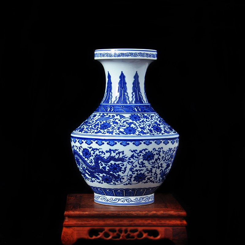 景德镇陶瓷器花瓶摆件仿古手绘