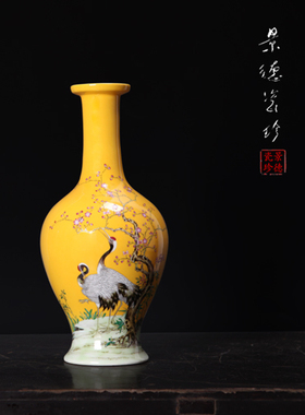 景德镇陶瓷器手绘花瓶新古典小号