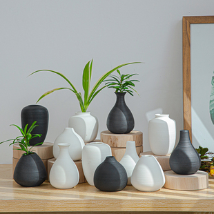 干花水培小花瓶装 饰摆件家居饰品北欧简约电视柜客厅陶瓷插花创意