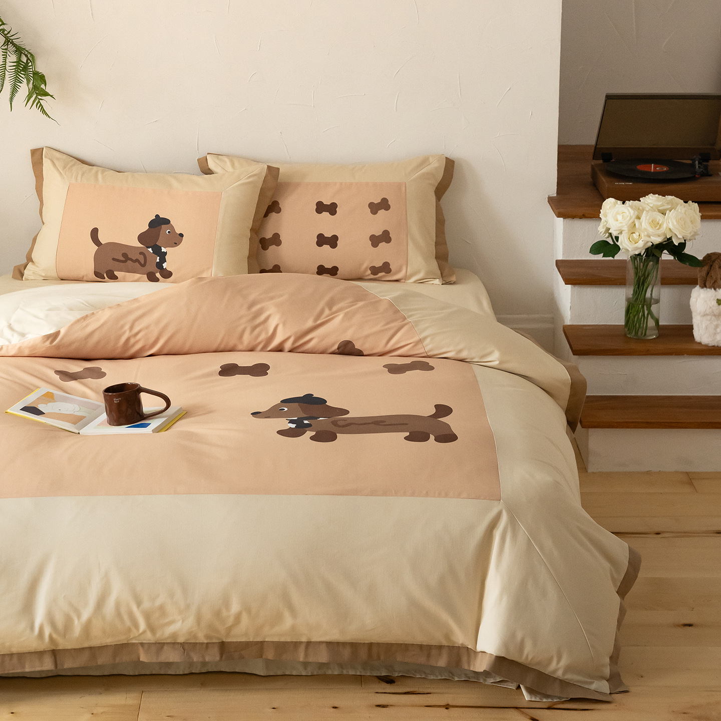 2025新款全棉纯棉100支磨毛活性数码印花卡通四件套