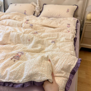 花边款 法式 纯棉双层纱四件套三件套柔软舒适印花公主风床上用品