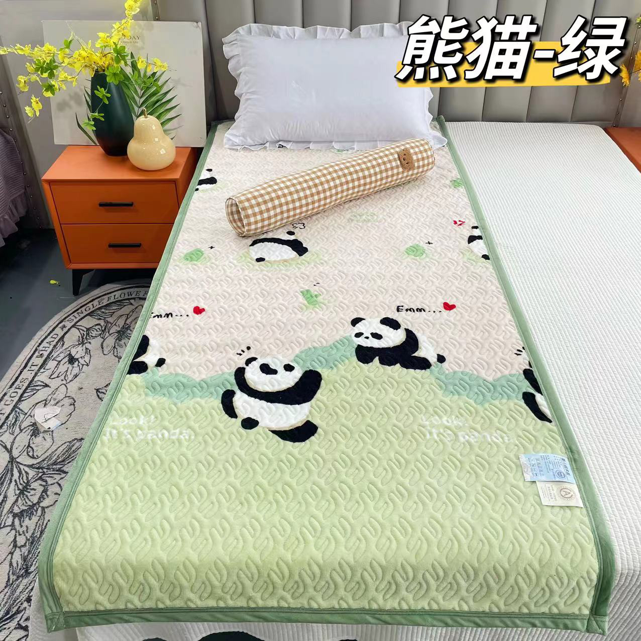 冬季牛奶绒夹棉床盖榻榻米炕盖单件加厚法兰绒床单家用学生宿舍