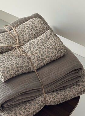 A类母婴级全棉皱皱纱四件套 北欧风ins纯棉被套1.5m1.8米床单款