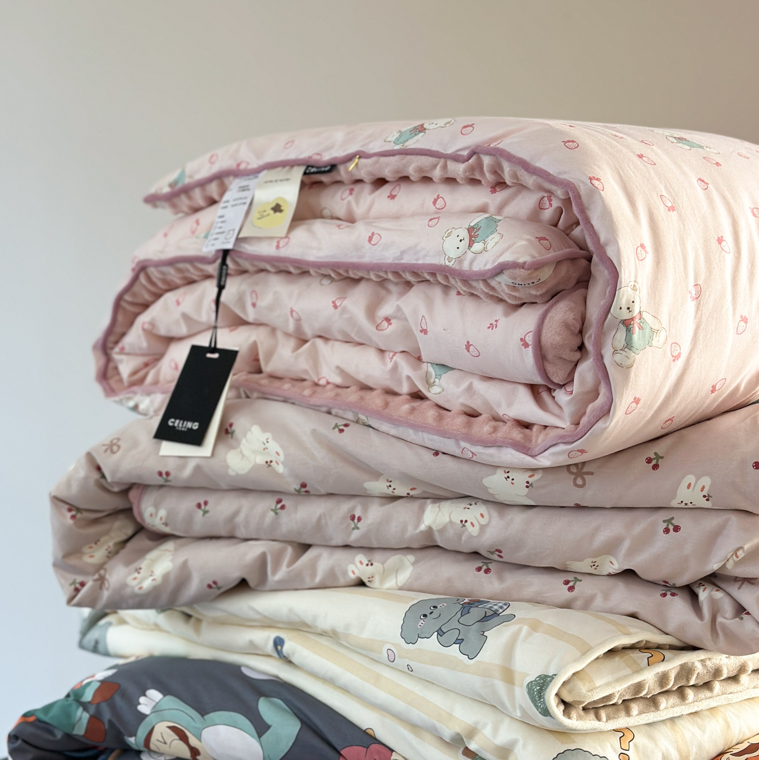 学生宿舍单人1.5*2米A版全棉B版安抚豆豆绒单人儿童豆豆被可水洗