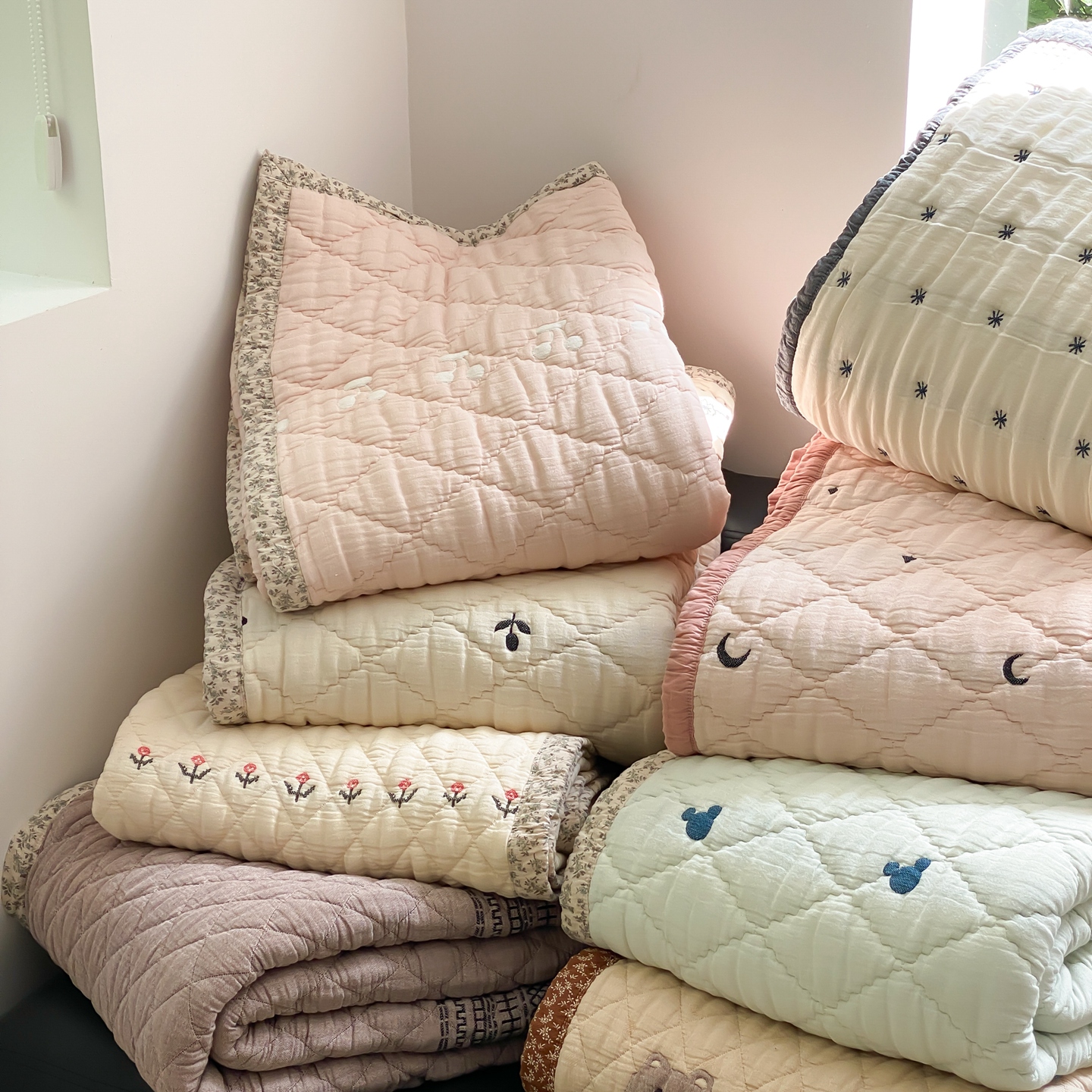 韩国纯棉泡芙被十层全棉纱布被子棉花糖春秋被被芯柔软舒适可机洗