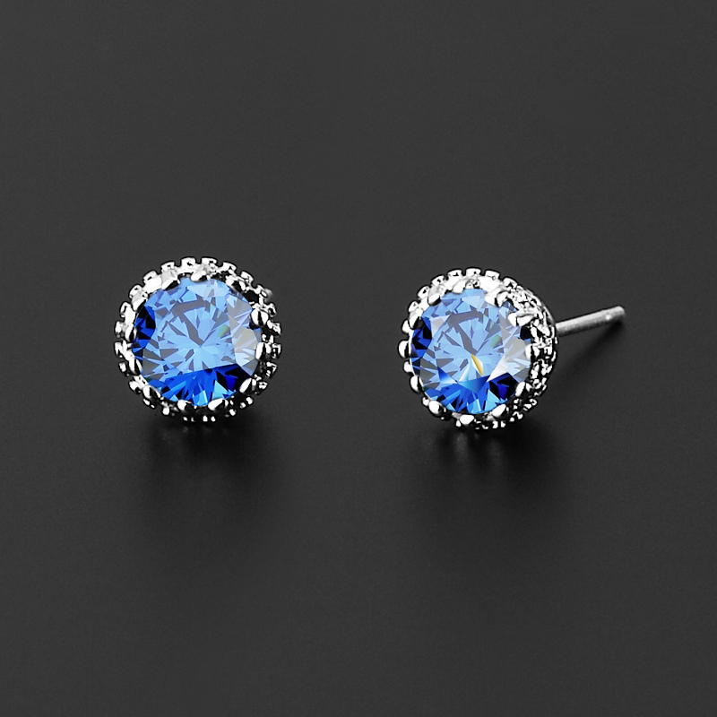 男士纯银耳环925银针锆石耳饰